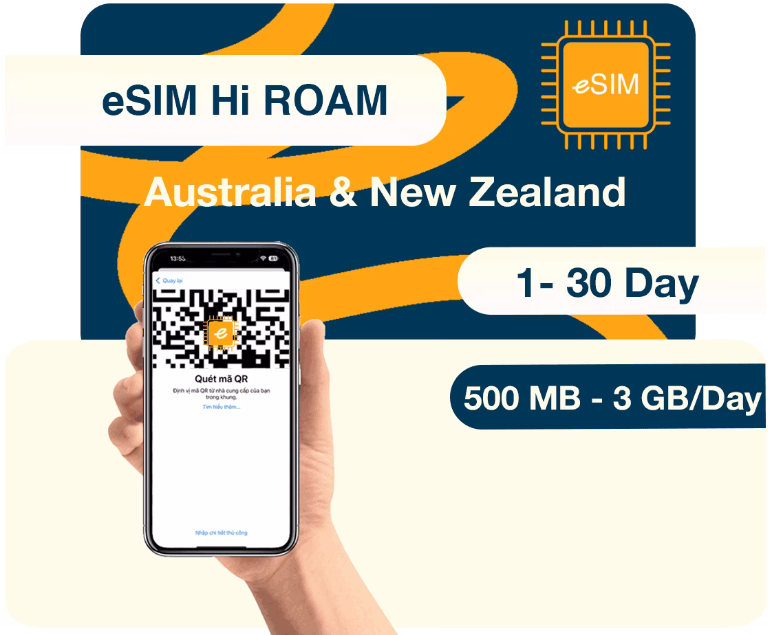 eSIM du lịch Úc & New Zealand - Theo Ngày
