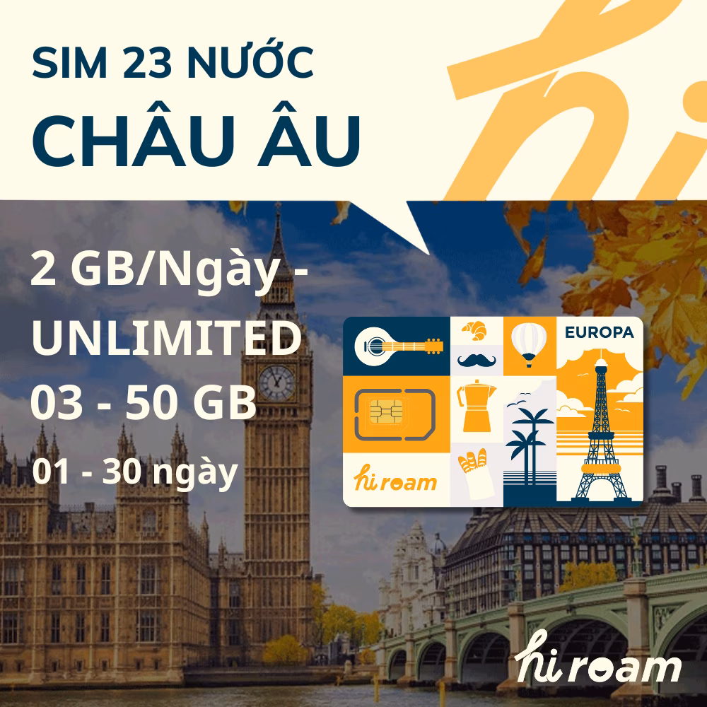 Sim Du Lịch Châu Âu 40 Nước