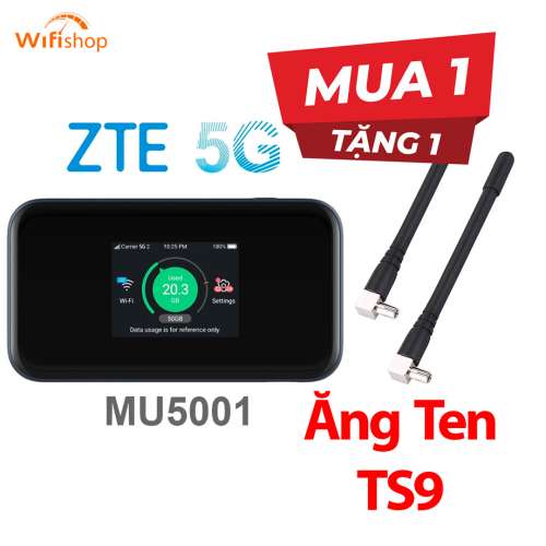 Bộ phát Wifi 5G ZTE MU5001 Wifi 6, màn hình cảm ứng, pin 4500mAh 