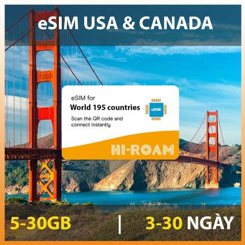 eSIM du lịch Mỹ & Canada - Chọn lọc giá tốt