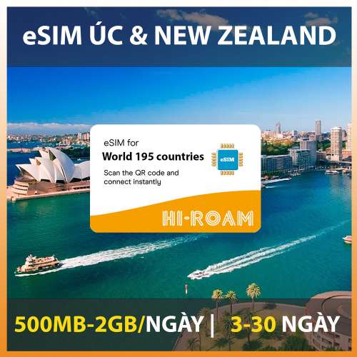 eSIM du lịch Úc & New Zealand - Gói theo ngày