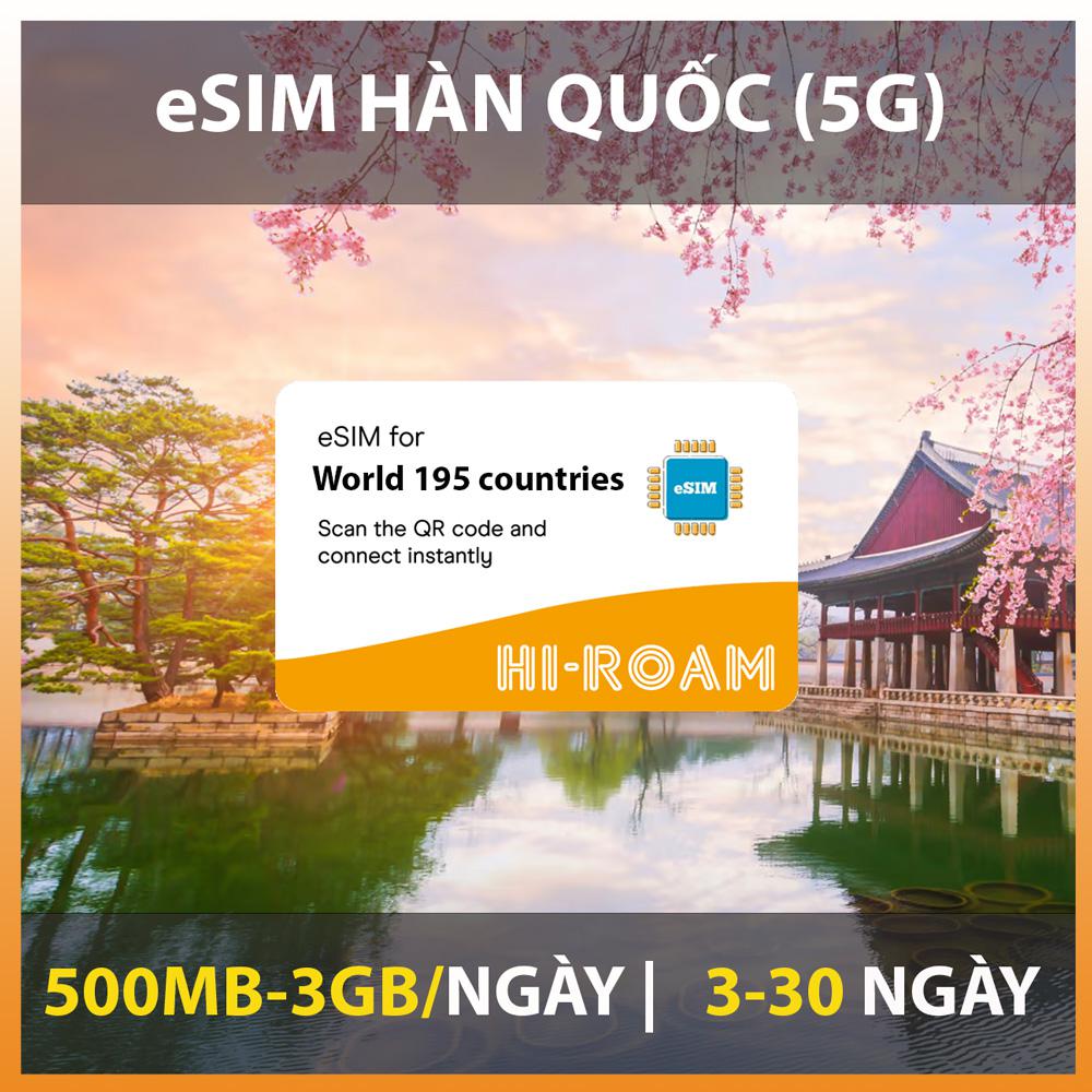 eSIM du lịch Hàn Quốc - Gói theo ngày