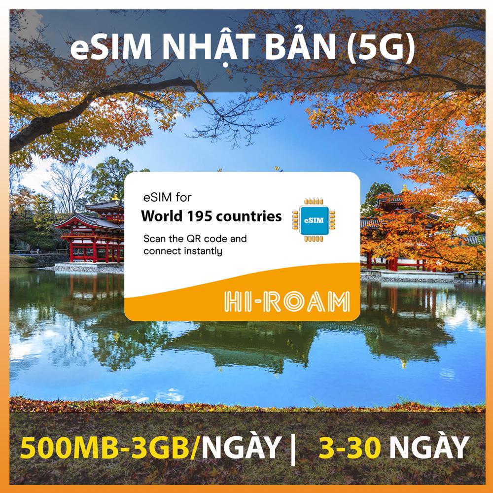 eSIM 5G du lịch Nhật Bản - Gói Theo Ngày