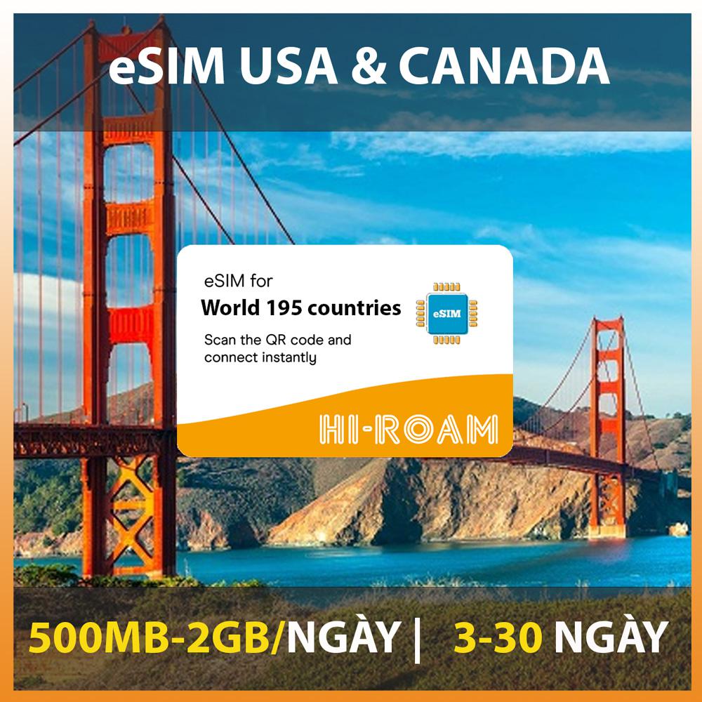 eSIM du lịch Mỹ - Canada