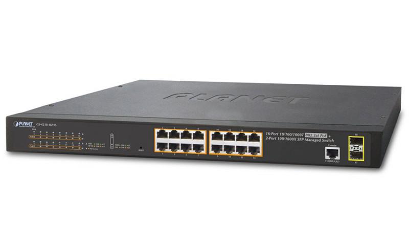 Thiết Bị Chuyển Mạch 8 Cổng Planet GS-4210-8P2S, Gigabit Ethernet Switch 8-Port Managed 802.3at POE + 2-Port 100/1000X SFP (120W)