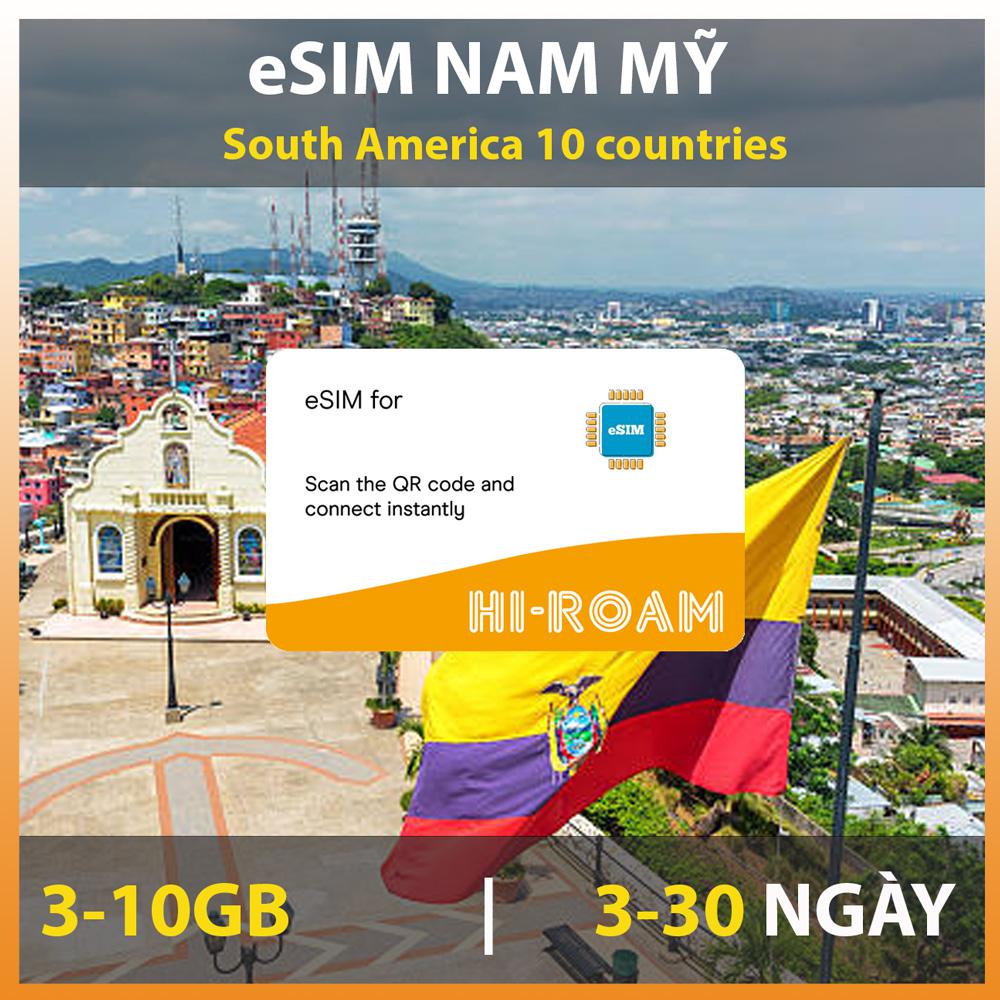 eSIM du lịch 10 nước Nam Mỹ