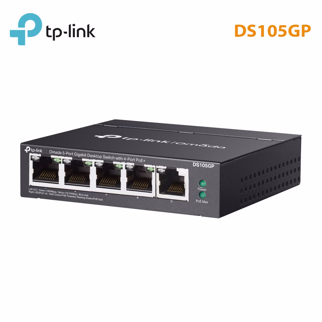 Switch Unmanaged Omada TP-Link DS105GP | 5 Port RJ45 1G | 65W