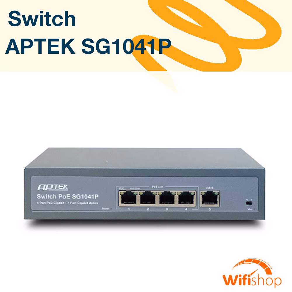Switch 4 Cổng POE Gigabit APTEK SG1041P - Hiệu Suất Cao & Cung Cấp Nguồn PoE