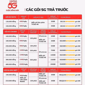Đăng Ký gói cước 5G Viettel cho các thuê bao viettel xài lâu năm không có ưu đãi