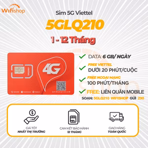 SIM 5G Viettel Miễn phí Liên Quân Mobile 5GL210 dung lượng 6GB/Ngày