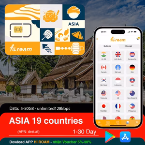 Sim du lịch 19 Nước Châu Á