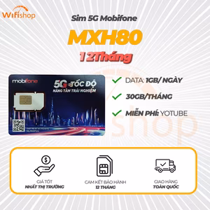 Sim Mobifone MXH80 1GB/Ngày (30Gb/Tháng), Miễn Phí Youtube