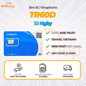 SIM 5G Du Lịch Việt Nam Vinaphone TR60D 5GB/Ngày 10Ngày