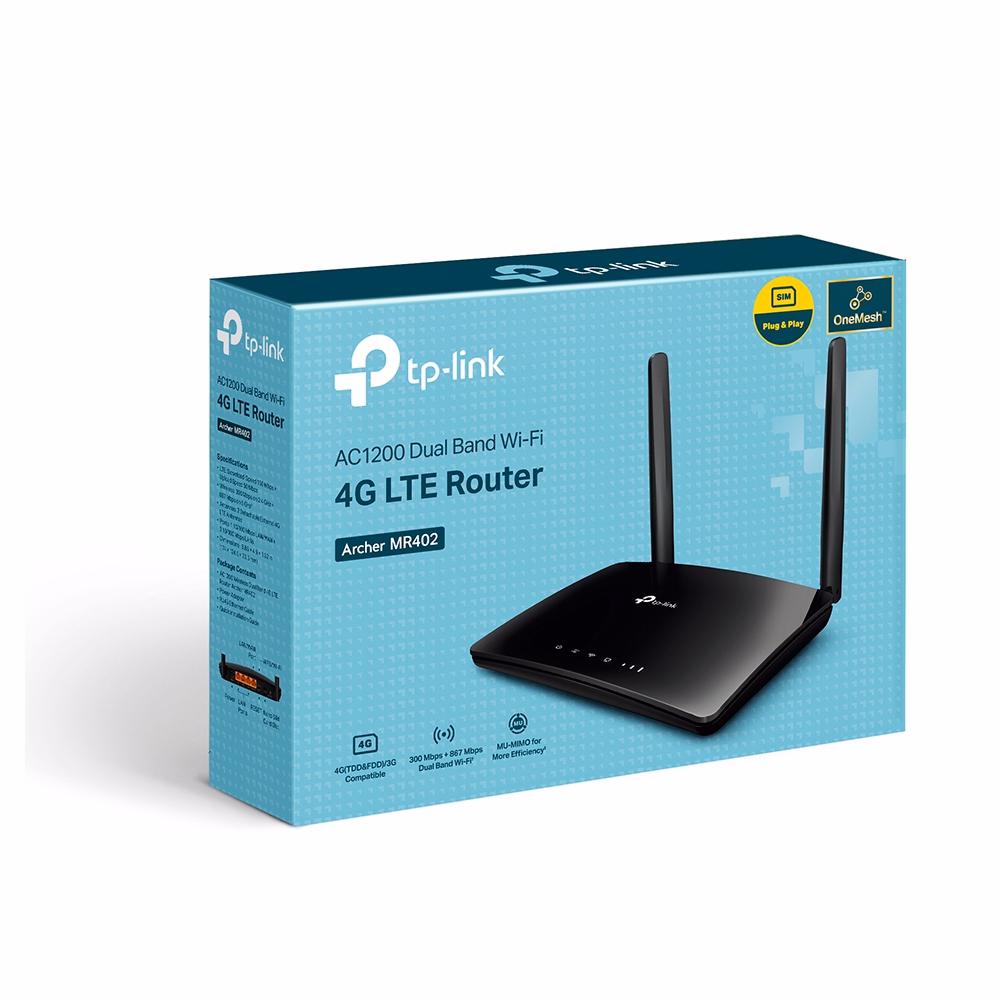 Bộ Phát Wifi 4G TPLink Archer MR402 Băng Tần Kép 4G LTE AC1200