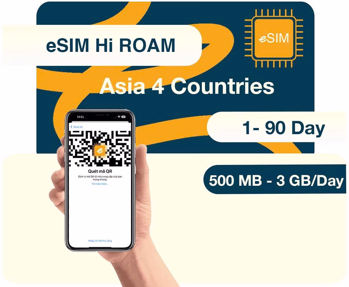 eSIM du lịch 4 Nước Đông Nam Á - Không chặn TikTok