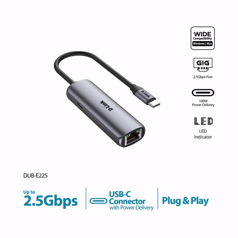 Cáp chuyển Type C sang cổng mạng LAN RJ45 2.5Gbps - DLink DUB-E255