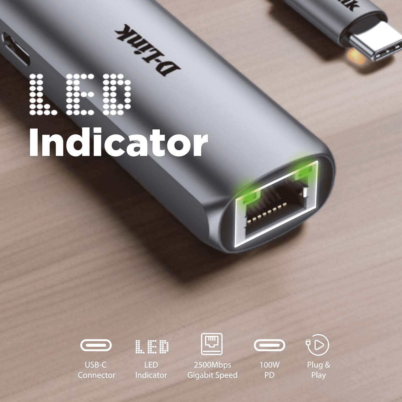 Cáp chuyển Type C sang cổng mạng LAN RJ45 2.5Gbps - DLink DUB-E255