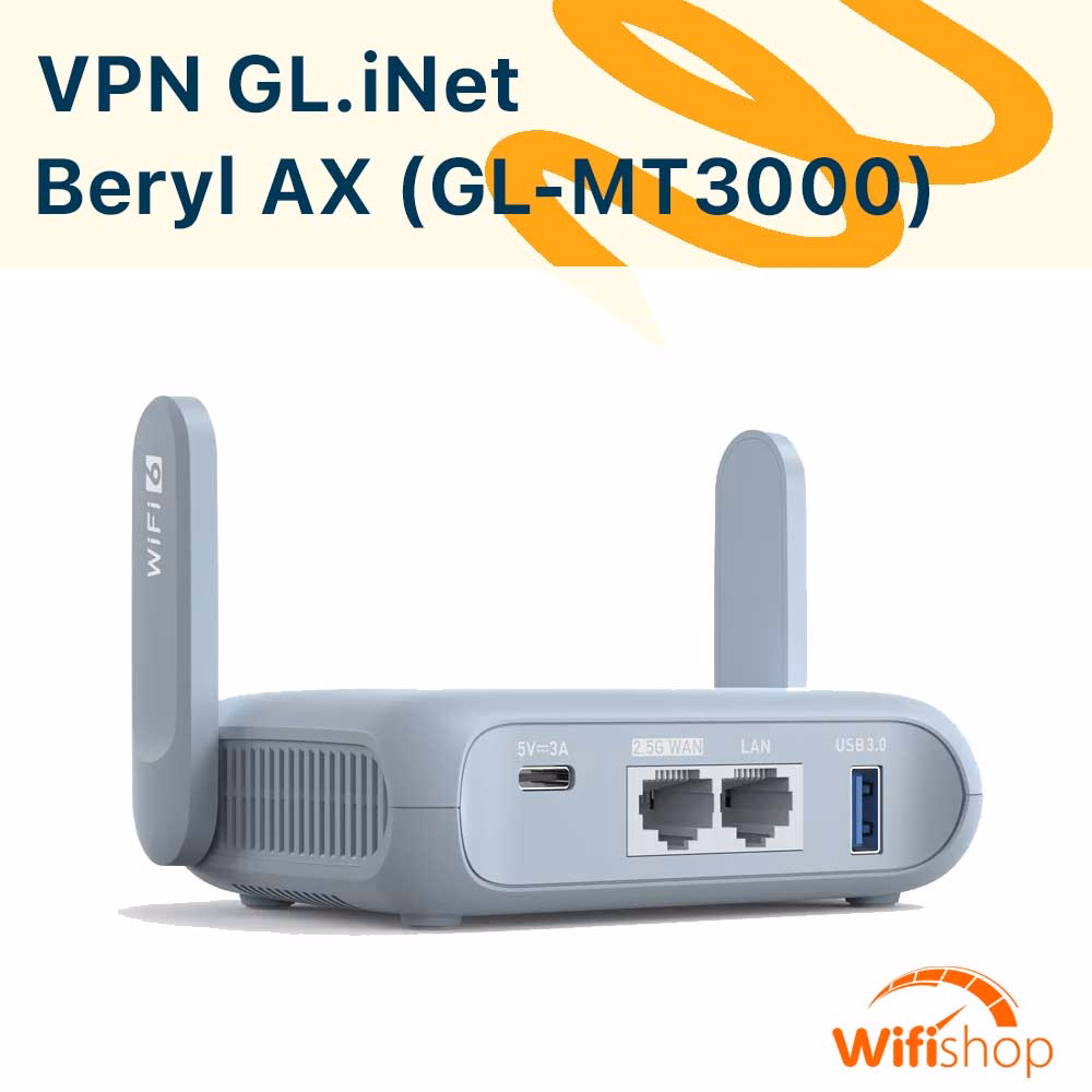 Bộ Phát Wifi6 GL.iNet Beryl AX (GL-MT3000) VPN Du Lịch - Đổi IP Chuyên Nghiệp