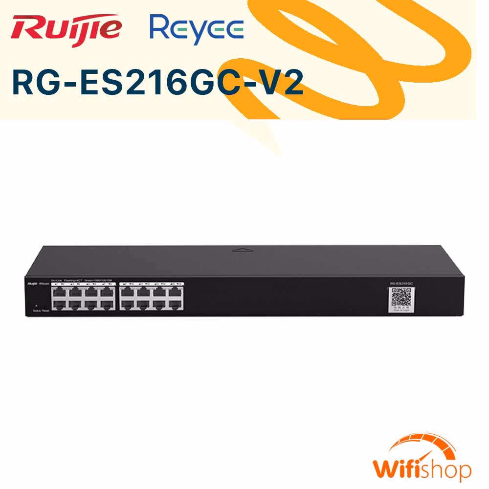 Switch 16 Cổng Gigabit Cloud Managed Ruijie Reyee RG-ES216GC-V2