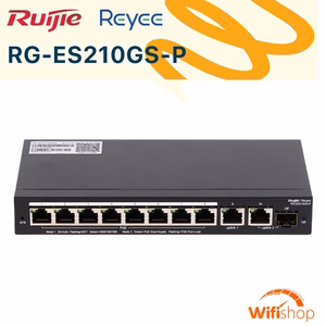 Switch PoE+ Ruijie RG-ES210GS-P, 10 Cổng Gigabit PoE+ và 2 Cổng SFP, Hiệu Suất Tối Ưu