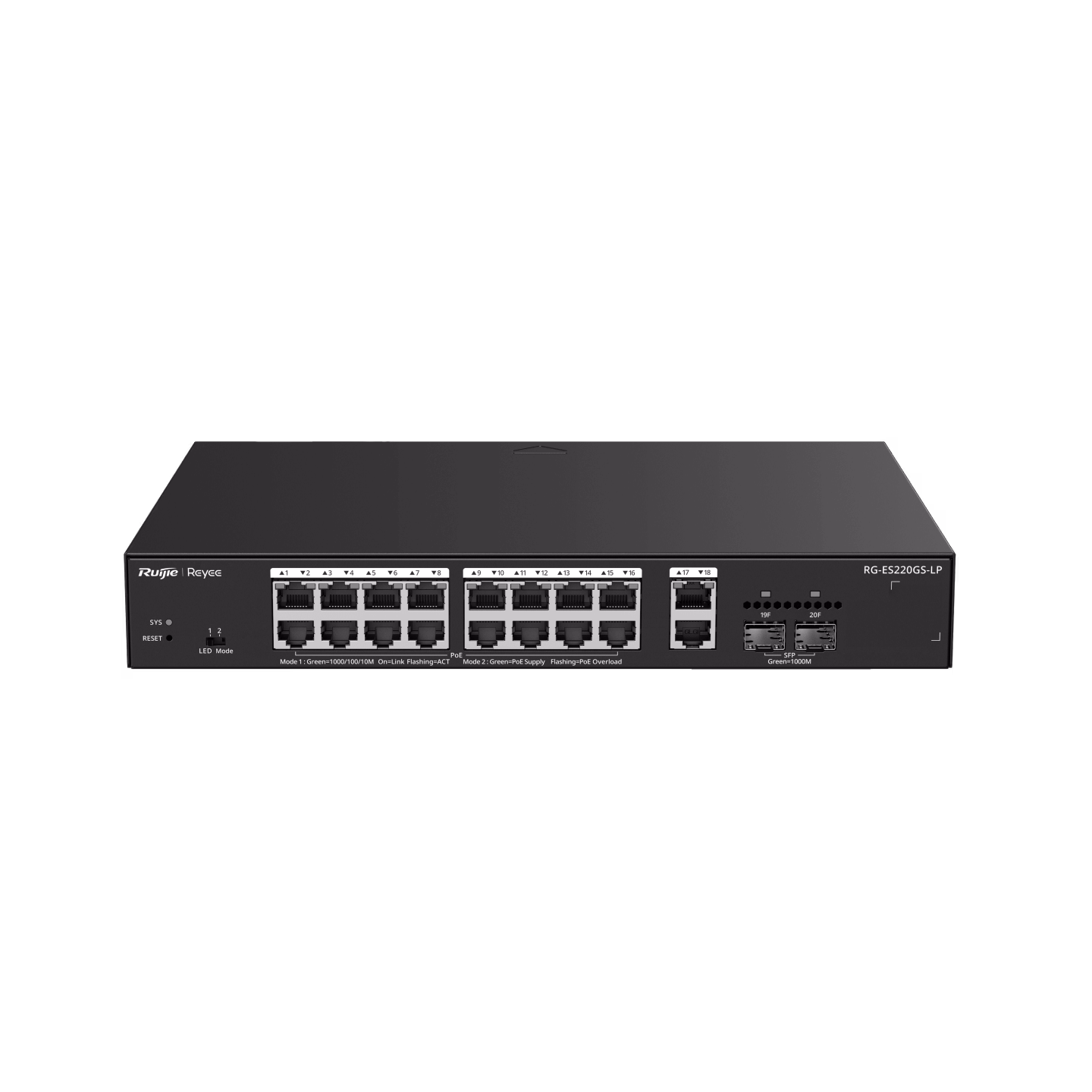 Switch PoE+ Ruijie RG-ES220GS-LP, 16 Port Cloud Managed