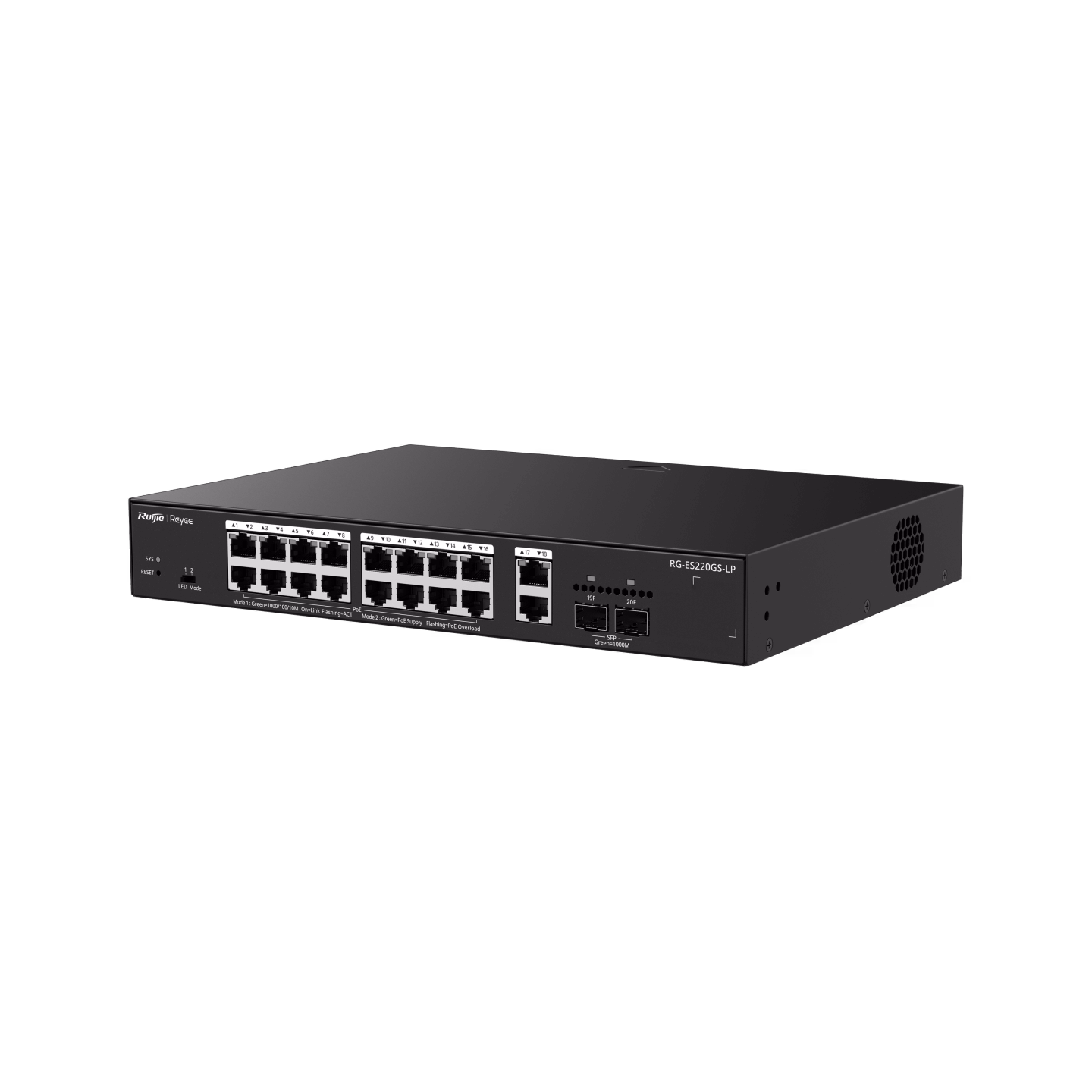 Switch PoE+ Ruijie RG-ES220GS-LP, 16 Port Cloud Managed