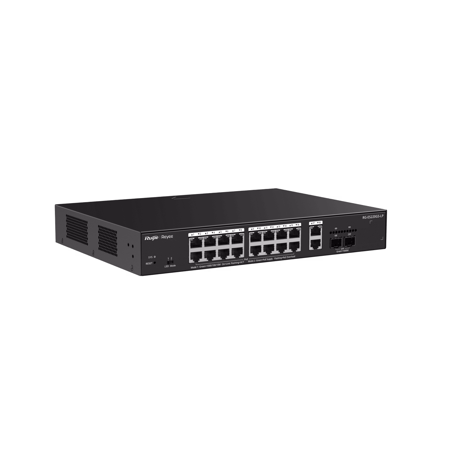 Switch PoE+ Ruijie RG-ES220GS-LP, 16 Port Cloud Managed