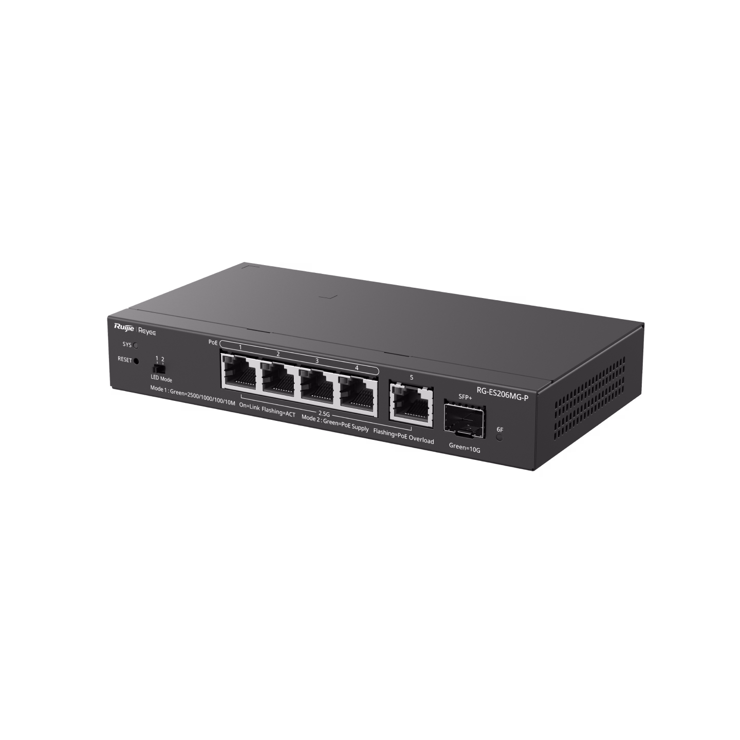 Switch Ruijie RG-ES206MG-P, 5 Cổng 2.5G PoE+ Smart Cloud Managed