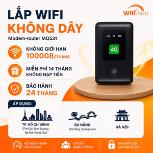 Lắp Wifi Không Dây 1000GB/THÁNG Khuyến Mãi 14 Tháng (14.000GB)