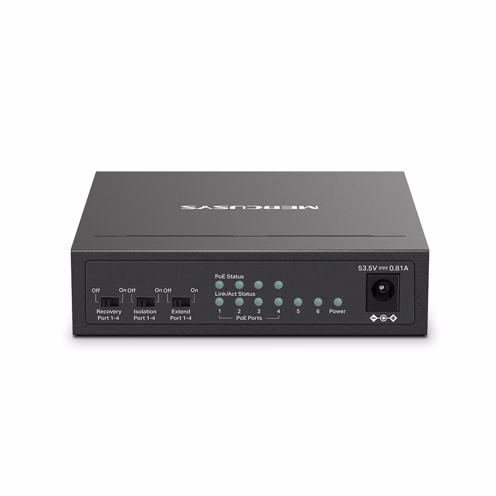 Switch Mercusys MS106LP 6 cổng 100Mbps với 4 cổng PoE+