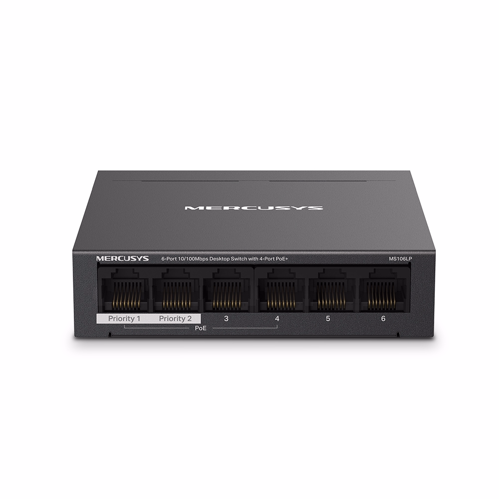 Switch Mercusys MS106LP 6 cổng 100Mbps với 4 cổng PoE+