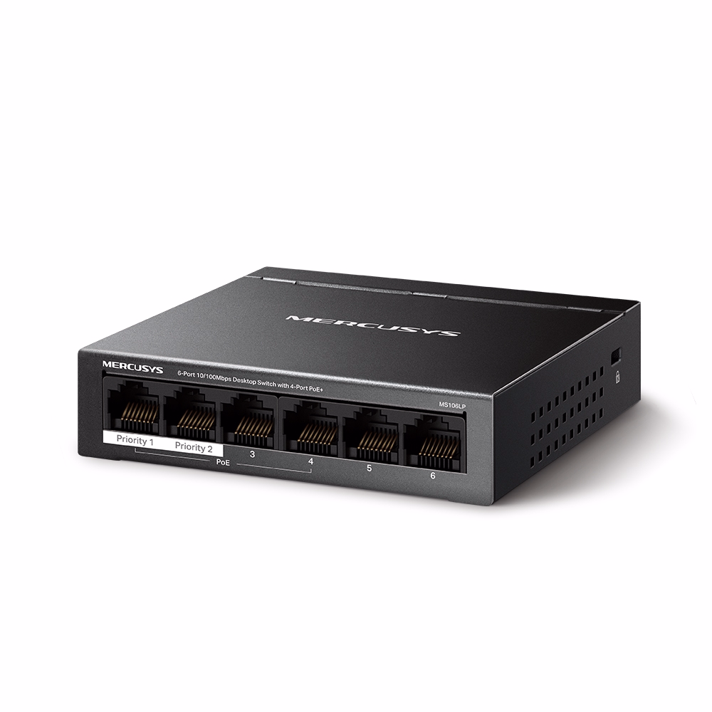 Switch Mercusys MS106LP 6 cổng 100Mbps với 4 cổng PoE+