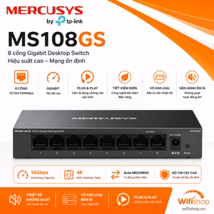 Switch Mercusys MS108GS 8 cổng 1000Mbps