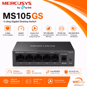 Switch Mercusys MS105GS 5 cổng 1000Mbps