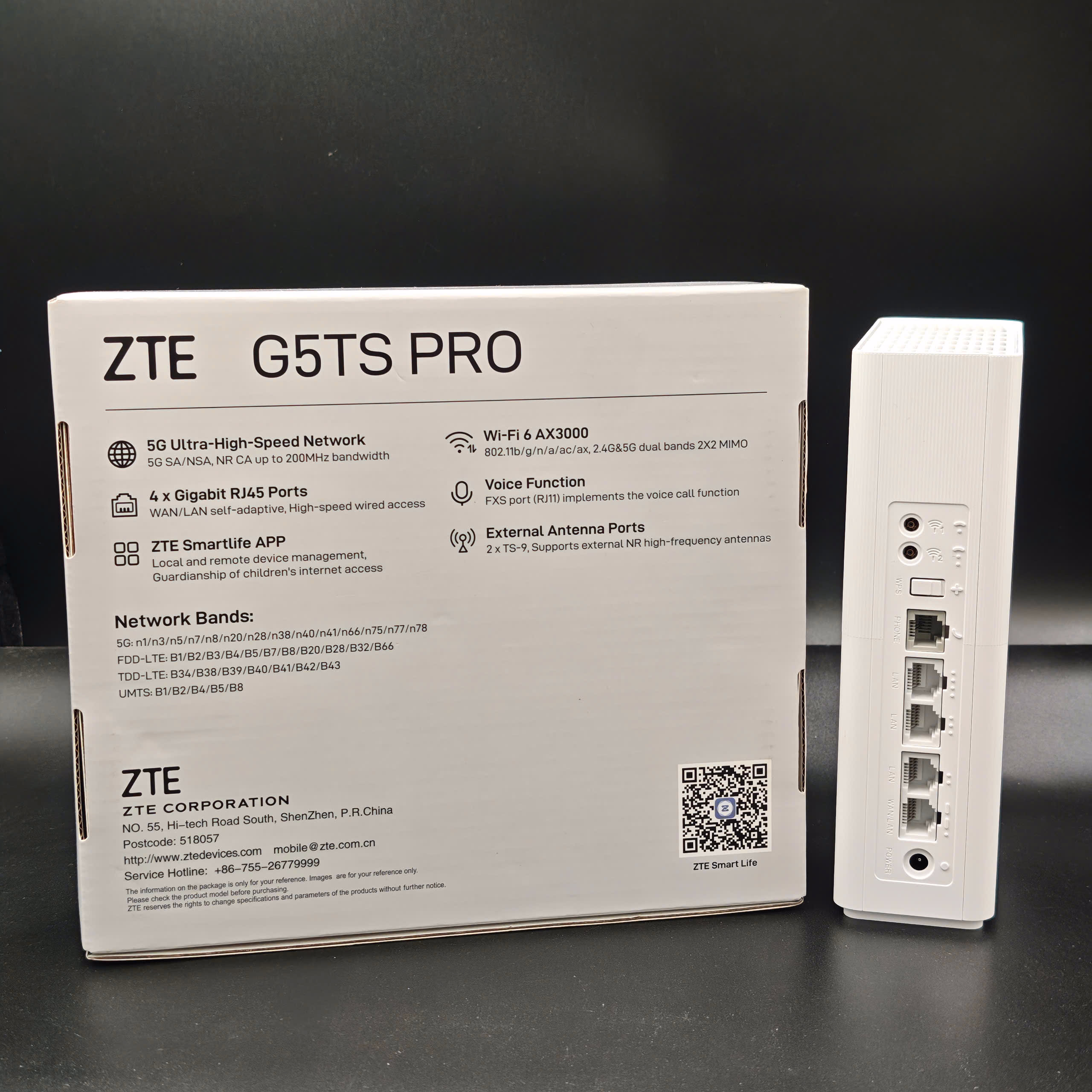 Bộ Phát Wifi 5G ZTE G5TS PRO (MC8500) Wifi 6 AX3000