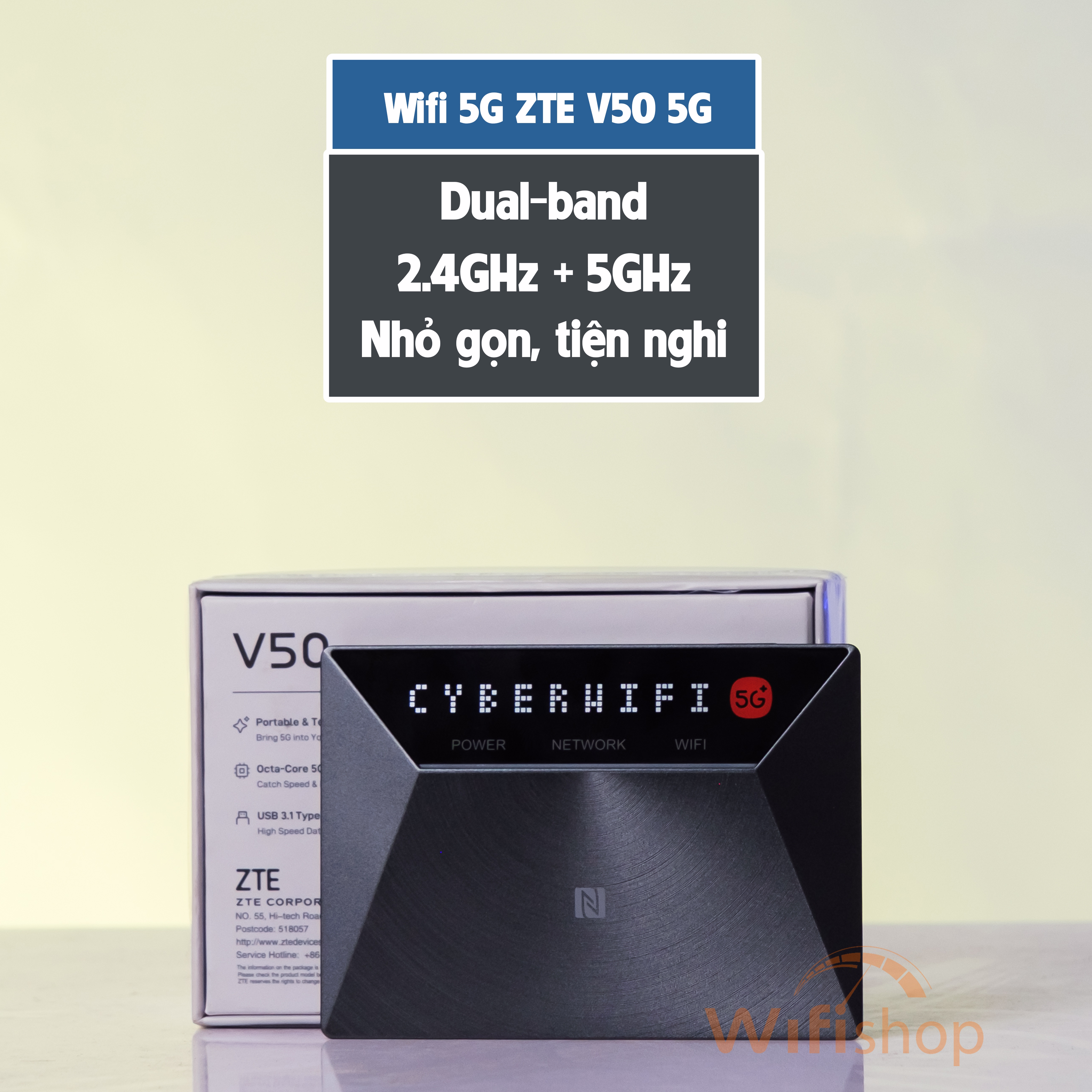 Bộ Phát Wifi 5G ZTE V50 5G (MU3351) tốc độ 1.83 Gbps