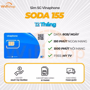 SIM 5G Vinaphone SODA155 8GB/Ngày, Nạp sẵn12 Tháng